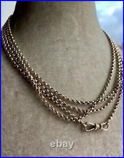 Antique Victorian Long guard neck chain 9ct rose gold 22.5 grams