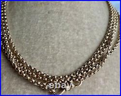 Antique Victorian Long guard neck chain 9ct rose gold 22.5 grams