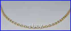 Antique Vintage 9ct Gold Belcher Chain 40.5cm Round links necklace