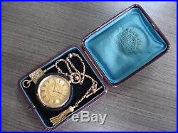 Antique c1900 14ct 585 Solid Gold Pocket Watch & 9ct 375 Solid Gold Albert Chain
