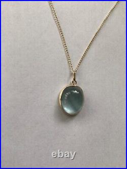 Aquamarine pendant, solid 9ct gold, natural gemstone