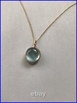 Aquamarine pendant, solid 9ct gold, natural gemstone