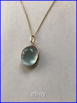 Aquamarine pendant, solid 9ct gold, natural gemstone