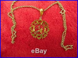 Art Nouveau Brit. Suffragette 9ct Gold Amethyst Peridot Seed Pearl Pendant+chain