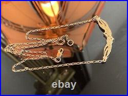 Attractive 9ct Gold Blue Sapphire & Diamond Necklace, Condition Is NEW