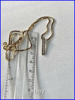 Attractive 9ct Italy Solid gold dangly necklace Condition Is NEW
