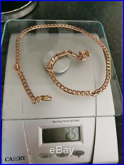 BEAUTIFUL SOLID 375 9CT GOLD FLAT CURB CHAIN NECKLACE 25g 21
