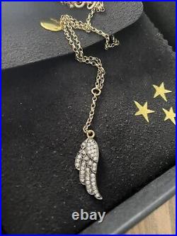 BNIB diamond kirstie le marque Diamond Angel Wing Drop Necklace
