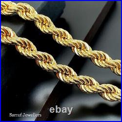 BRITISH ROPE 9K YELLOW GOLD Chain Necklace 6.4MM 19GR 26 NEW 375 Stamp Hallmark
