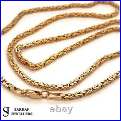 BYZANTINE KING Chain 375 9ct Yellow GOLD Men's Ladies SQUARE NECKLACE 18 2MM