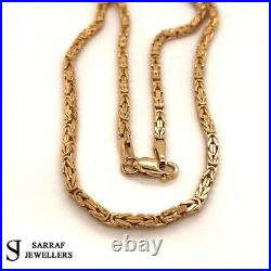 BYZANTINE KING Chain 375 9ct Yellow GOLD Men's Ladies SQUARE NECKLACE 22 2MM