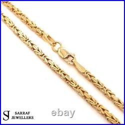BYZANTINE KING Chain 375 9ct Yellow GOLD Men's Ladies SQUARE NECKLACE 24 2MM