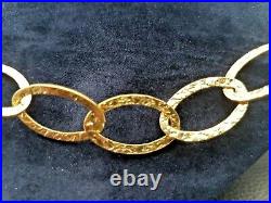 Beautiful 2ndhand 9ct Yellow Gold Hammered Effect Fancy Link Chain Neclace