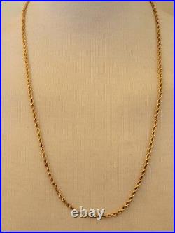 Beautiful 9ct Gold Rope Necklace Excellent Condition Fully Hallmarked 5.087