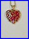 Beautiful 9ct Gold and Ruby Heart Shaped Pendant Necklace & Chain