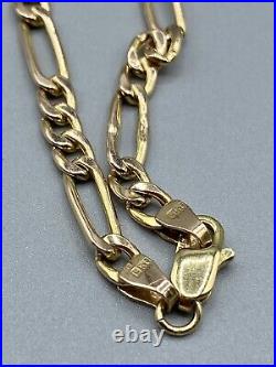 Beautiful 9ct Solid GOLD FIGARO CHAIN NECKLACE 24 Inch? Valentine