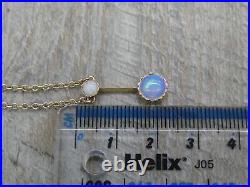 Beautiful Antique Edwardian 9ct Gold Australian Opal Double Drop Pendant c1910