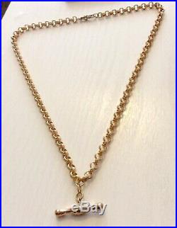 Beautiful Fancy 9CT Gold T Bar Necklace Chain 18 inch 9 Carat Gold Necklace