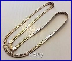 Beautiful Ladies Quality Heavy Vintage 9ct Gold Smooth Snake Design Necklace 9ct