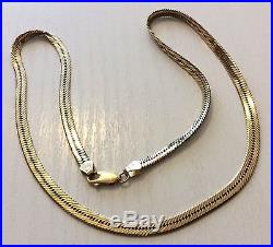 Beautiful Ladies Quality Heavy Vintage 9ct Gold Smooth Snake Design Necklace 9ct