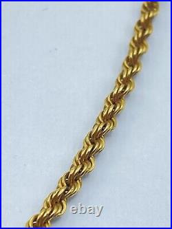 Beautiful Vintage Ladies 9ct Gold Rope Chain Necklace 51cm In Length