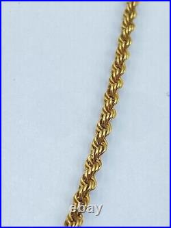 Beautiful Vintage Ladies 9ct Gold Rope Chain Necklace 51cm In Length