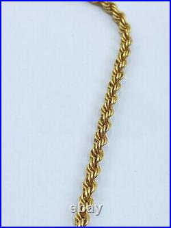 Beautiful Vintage Ladies 9ct Gold Rope Chain Necklace 51cm In Length