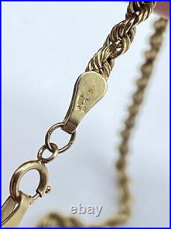 Beautiful Vintage Ladies 9ct Gold Rope Chain Necklace 51cm In Length