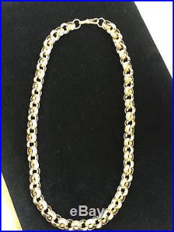 Belchor chain 9ct gold patterned and plain 171.3 grams 26 inch full hallmark