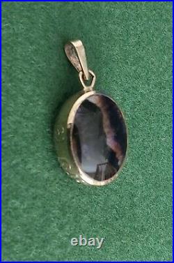 Blue John and 9ct gold pendant with 9ct gold chain