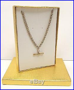 Boxed. 375 9CT GOLD 20 Belcher Curb Chain T-Bar Necklace, 9.90g V03 W27