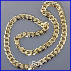 British Hallmarked 9 ct Gold Heavy Bevelled Edge Curb Chain 24 RRP £1875 BBW5