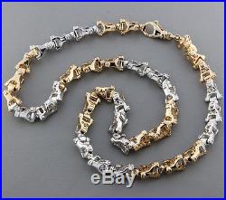 British Hallmarked 9 ct Gold Heavy Bolt Link Chain 21.5 INCH RRP £3157 BYY21