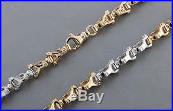 British Hallmarked 9 ct Gold Heavy Bolt Link Chain 21.5 INCH RRP £3157 BYY21