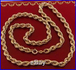 British Hallmarked 9 ct Gold Italian Rope Chain 17 RRP £965 BZD12