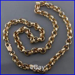 British Hallmarked 9 ct Gold Ornate Belcher Chain 30 49.5 G RRP £1965 BC16