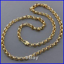 British Hallmarked 9 ct Gold Solid Round Link Belcher Chain 18.5 RRP £650 BDB4