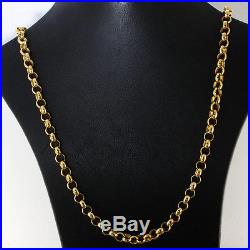 British Hallmarked 9 ct Gold Solid Round Link Belcher Chain 18.5 RRP £650 BDB4