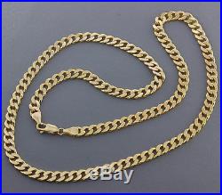 British Hallmarked 9 ct Gold Solid Tight Link Curb Chain 21 RRP £1090 BBW6