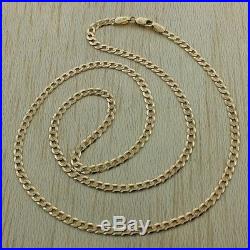 British Hallmarked 9ct Gold Bevelled Curb Link Chain 20.5 RRP £205 GZ13