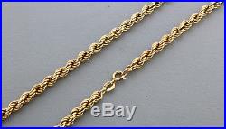 British Hallmarked Vintage 9 ct Gold Heavy Italian Rope Chain 24 RRP £910 BYW3