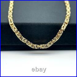 Byzantine KING 9ct Yellow Gold 2mm Semi-Solid Square Chain 18 Men's & Ladies