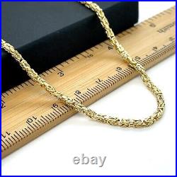 Byzantine KING 9ct Yellow Gold 2mm Semi-Solid Square Chain 18 Men's & Ladies