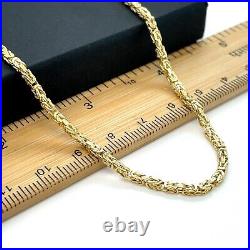 Byzantine KING 9ct Yellow Gold 2mm Semi-Solid Square Chain 18 Men's & Ladies