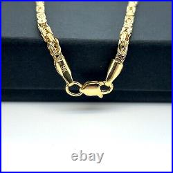 Byzantine KING 9ct Yellow Gold 2mm Semi-Solid Square Chain 18 Men's & Ladies