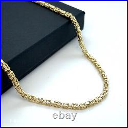 Byzantine KING 9ct Yellow Gold 2mm Semi-Solid Square Chain 18 Men's & Ladies