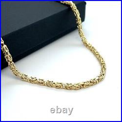 Byzantine KING 9ct Yellow Gold 2mm Semi-Solid Square Chain 18 Men's & Ladies