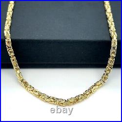 Byzantine KING 9ct Yellow Gold 2mm Semi-Solid Square Chain 18 Men's & Ladies