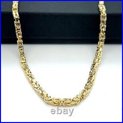 Byzantine KING 9ct Yellow Gold 2mm Semi-Solid Square Chain 18 Men's & Ladies