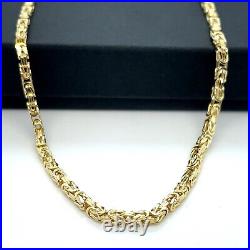 Byzantine KING 9ct Yellow Gold 2mm Semi-Solid Square Chain 18 Men's & Ladies